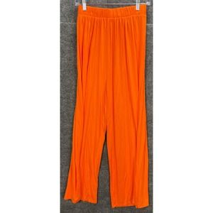 Pink Lily Lounge Pants Wide Leg Comfy Casual Elastic Waist Bright Orange S‎